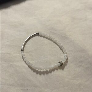 Elegant White Sterling silver Beaded Bracelet